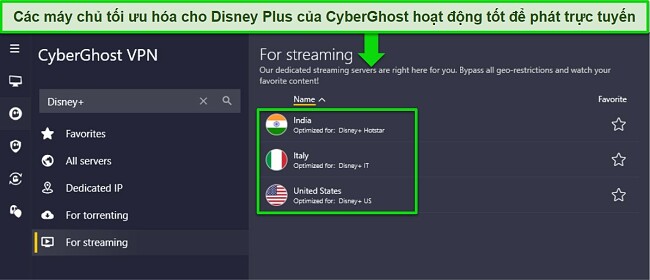 Hướng dẫn xem Disney Plus với VPN CyberGhost v&agrave; m&aacute;y chủ được tối ưu h&oacute;a